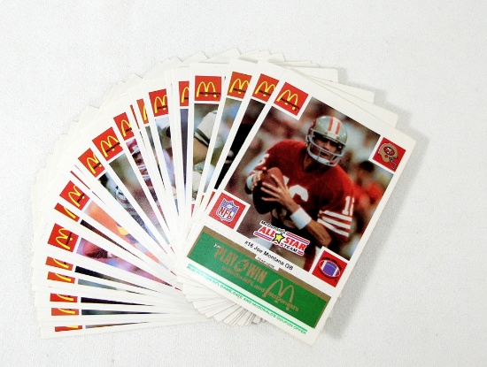 (30) 1986 McDonalds Scrtach-off Football All-Stars. (Cards are Unscratched