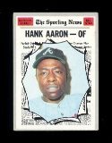 1970 Topps All-Star Baseball Card #462 Hall of Famer Hank Aaron Atlanta Bra