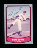 1989 Pacific Trading Baseball Card Autographed By Herb Score No COA
