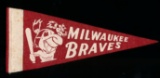 1950s Mini Fellt Pennant. Milwaukee Braves. 3-3/4
