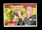 1968 Topps Football Card #1 Hall of Famer Bart Starr Green Bay Packers. Cre