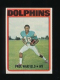 1972 Topps Football Card #167 Hall of Famer Paul Warfield. EX-MT to NM Cond