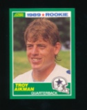 1989 Topps ROOKIE Football Card #270 Rookie Hall of Famer Troy Aikman Dalla