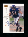 2001 Uppr Deck ROOKIE Autographed Football Card #18 Rookie Hall of Famer Br