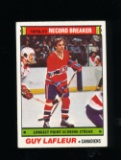 1977 Topps Hockey Card #216 Hall of Famer Guy Lafleur Montreal Canadiens. E