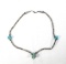 Vintage Native American Turquoise Necklace With Sterling Silver Rolled Ends