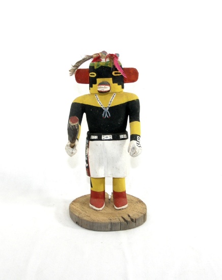 Native American Pueblo Indian Wooden Kachina Doll.   9" Tall