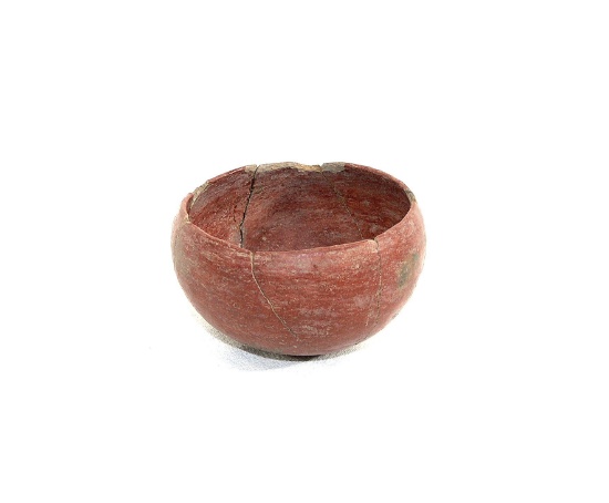 Native American excavated smaller Pottery Bowl. Origin Unknown.    4" dia.