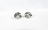 (2) Vintage Native American Sterling Silver Circular/Cone Shaped Earings Wi