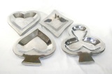 Large Polished Aluminum Playing Card Suits: Heart 10-1/2