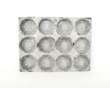 Vintage Graniteware Enamel Off-White/Gray Speckled 12 Muffin Pan. 11