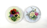 (2) Lefton Hand Painted China Decorative Plates, Floral/Rose Designs.  10