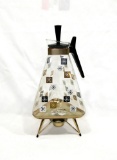 Vintage 1950's Tripod Coffee Tea Warmer Atomic Snowflake Design Great Condi
