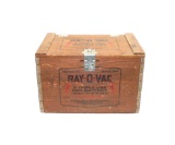 Antique RAY-O-VAC Dry Battery Wood Crate with Lid. 