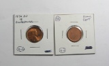 (3) Wheat Cent Errors 1 Blank Planchet And 2 Broadstruck Cents.