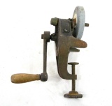 Vintage Cast Iron Hand Grinder. Attach to Bench. Turn Crank To Grind. Keyst