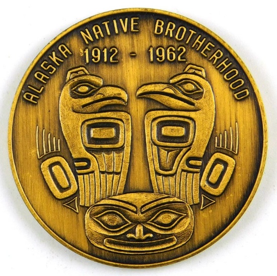 1962 Brass Medal for:  Alaska Native Brotherhood Golden Anniversary 1912-19