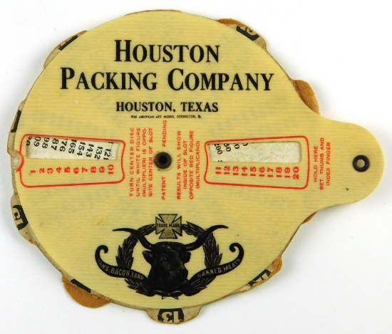 c1915 Houston Packing Company of Houston, Texas  Cattle Counter and Pound C