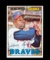 1967 Topps Baseball Card #250 Hall of Famer Hank Aaron Atlanta Braves. EX t