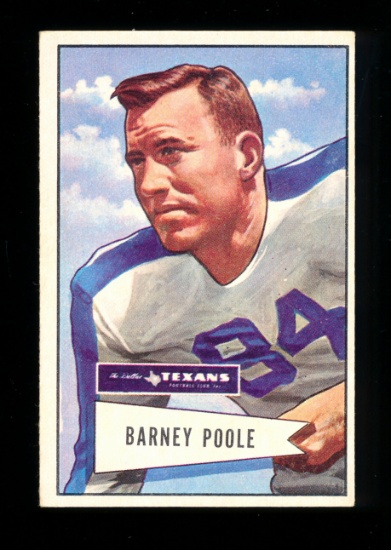 1952 Bowman Large Football Card #11 Barney Poole Dallas Texans. EX to EX-MT