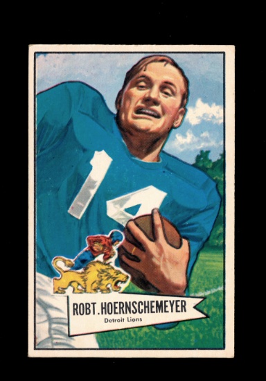 1952 Bowman Large Football Card #79 Robert Hoernschemeyer Detroit Lions. EX