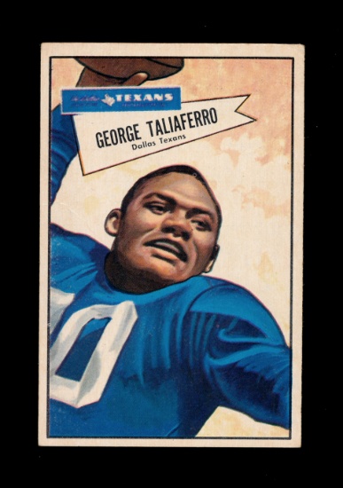 1952 Bowman Large Football Card #89 George Taliaferro Dalas Texans. EX to E