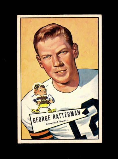 1952 Bowman Large Football Card #111 George Ratterman Cleveland Browns. EX