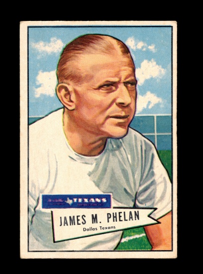 1952 Bowman Large Football Card #122 James Phelan COACH Dallas Texans. EX t