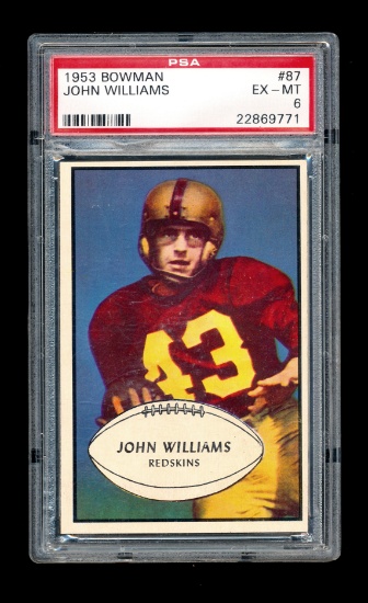 1953 Bowman Football Card #87 John Williams Washington Redskins. Graded PSA