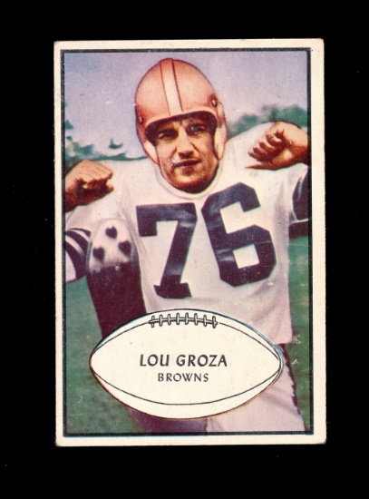 1953 Bowman Football Card Scarce Short Print #95 Hall Of Famer Lou Groza Cl