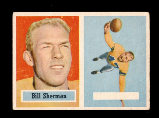 Rare 1957 Topps ERROR Football Card #58 Willard Sherman Los Angeles Rams (E