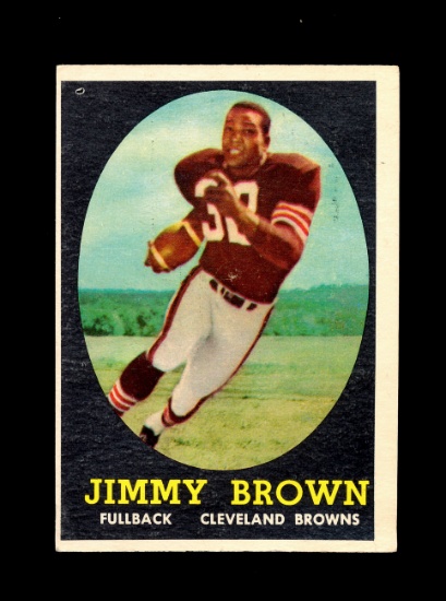 1958 Topps ROOKIE Football Card #62 Rookie Hall of Famer Jim Brown Ceveland