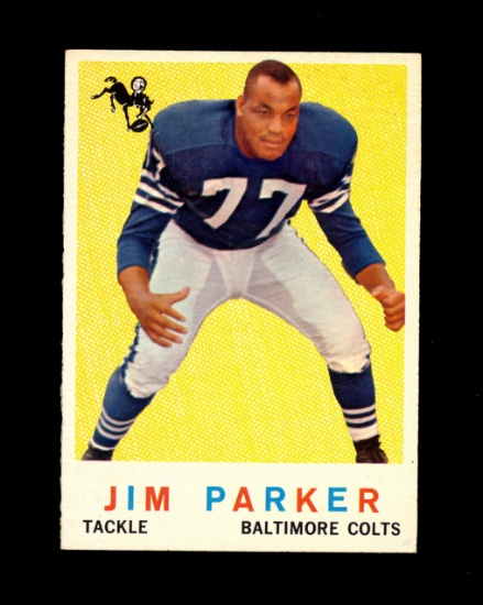 1959 Topps ROOKIE Football Card #132 Rookie Hall of Famer Jim Parker Baltmo