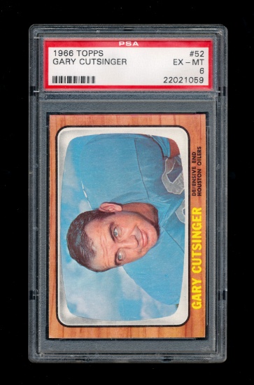 1966 Topps Football Card #52 Gary Cutsinger Houston Oilers. Graded PSA EX-M