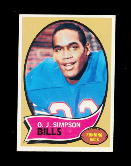 1970 Topps ROOKIE Football Card  #90 Rookie Hall of Famer O.J. Simpson Buff