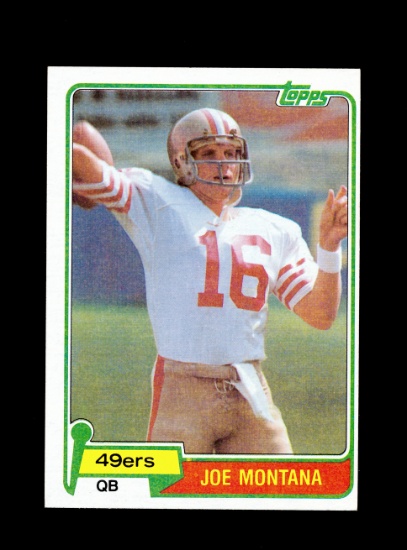 1981 Topps ROOKIE Football Card #216 Rookie Hall of Famer Joe Montana San F