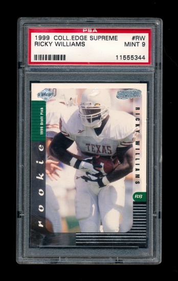 1999 College Edge Supreme Football Card ROOKIE Ricky Williams Texas. Graded