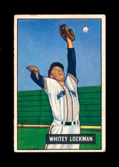 1951 Bowman Baseball Card #37 Whitey Lockman New York Giants. EX to EX-MT+