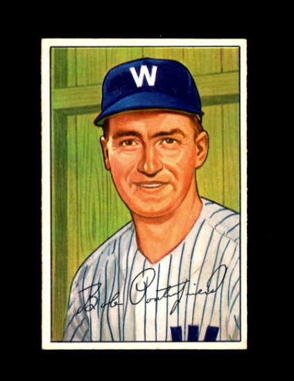 1952 Bowman Baseball Card #194 Bob Porterfield Washington Senators. EX to E