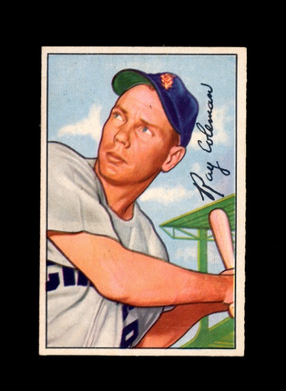 1952 Bowman Baseball Card #201 Ray Coleman Chicago White Sox. EX to EX-MT+