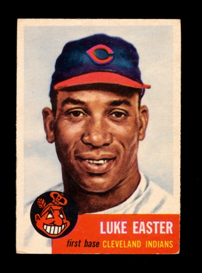 1953 Topps Baseball Card Double Print #2 Luke Easter Cleveland Indians. VG-