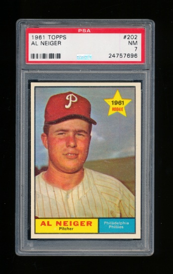 1961 Topps ROOKIE Baseball Card #202 Al Neiger Philadelphia Phillies 1961 R