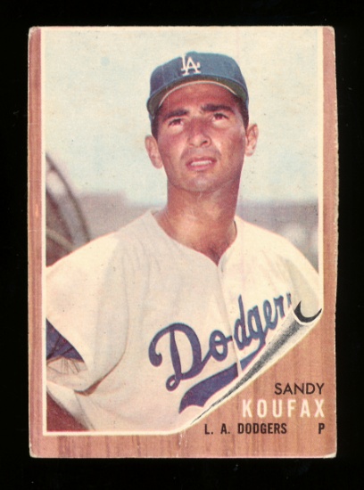 1962 Topps Baseball Card #5 Hallof Famer Sandy Koufax Los Aneles Dodgers. C