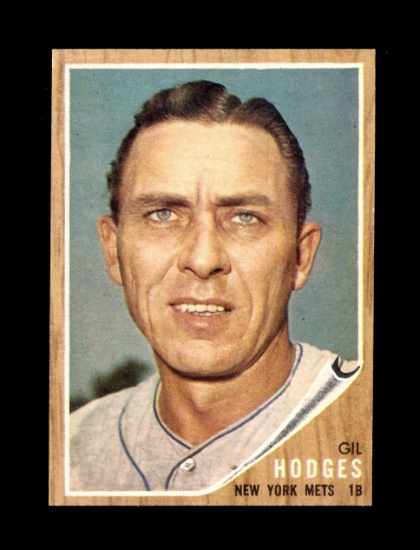 1962 Topps Baseball Card #85 Gil Hodges New York Mets. EX to EX-MT + Condit