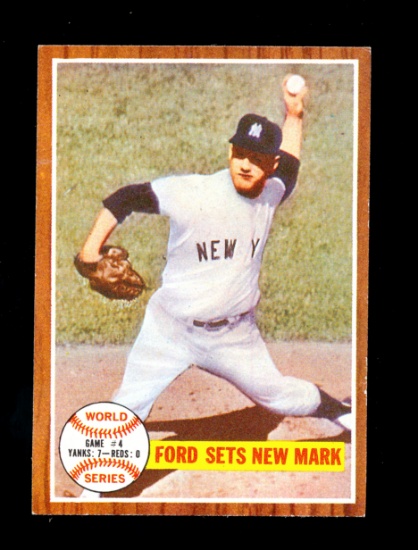 1962 Topps Baseball Card #235 World Series Game-4 " Ford Sets New Mark". EX