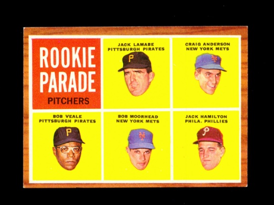 1962 Topps Baseball Card #593 Rookie Parade Pitchers. EX to EX-MT + Conditi