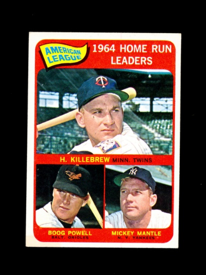 1965 Topps Baseball Card #3 American League Home Run Leaders Mantle/Killebr