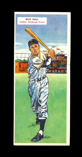1955 Topps Double Header Baseball Card. #57 Dick Hall Pittsburgh Pirates an