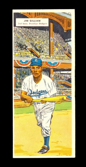 1955 Topps Double Header Baseball Card. #129 Jim Gilliam Brooklyn Dodgers a