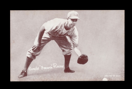 1947-1966 Baseball Exhibit Card Hall of Famer Pee Wee Reese Brooklyn Dodger